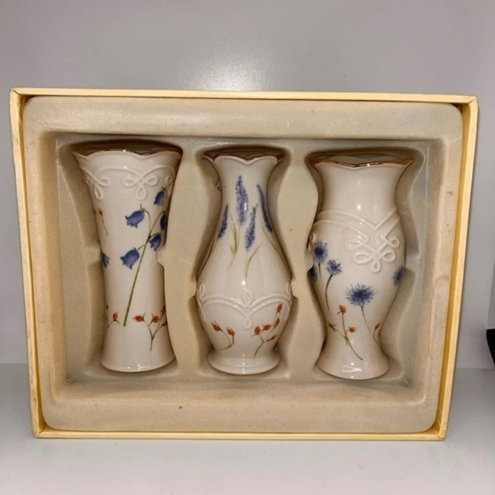 Three Lenox Bud Vases, Still New In Box, Set of Three Porcelain Bud Vases.